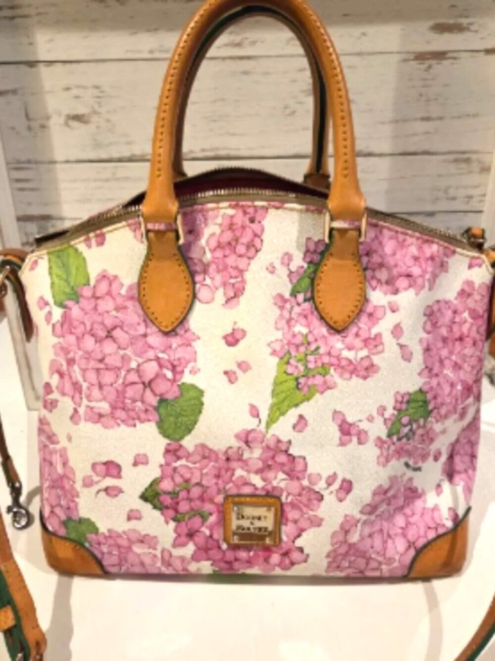 Dooney & Bourke Pink Hydrangea Crossbody/Satchel Bag EXCELLENT